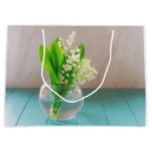 Lily van de vallei in vase sticker cadeaudoos