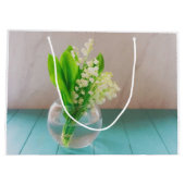 Lily van de vallei in vase sticker cadeaudoos groot cadeauzakje (Achterkant)