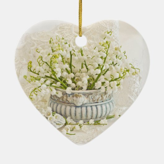 Lily van de vallei keramisch ornament (Achterkant)