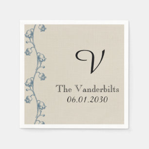 Lily van de Vallei Monogram Bruiloft Servetten