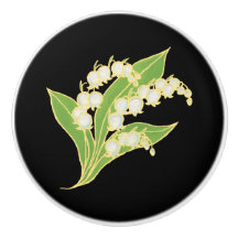 Lily van de vallei op de zwarte Douane Keramische