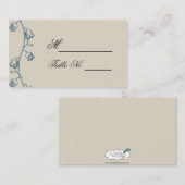 Lily van de Vallei op Ecru Lijn Trouwplaats Kaart Plaatskaartje (Voorkant / Achterkant)