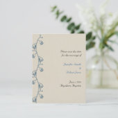 Lily van de vallei op Ecru Linnen Save the Date (Staand voorkant)