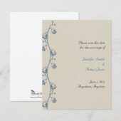 Lily van de vallei op Ecru Linnen Save the Date (Voorkant / Achterkant)