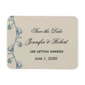 Lily van de vallei op Ecru Linnen Save the Date Magneet (Horizontaal)