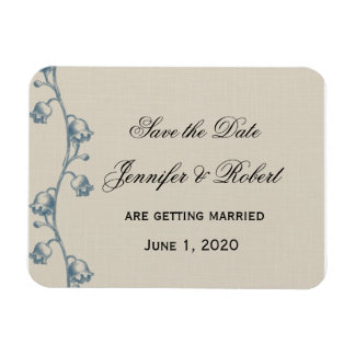 Lily van de vallei op Ecru Linnen Save the Date Magneet