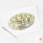 Lily van de vallei ovale sticker (Envelop)