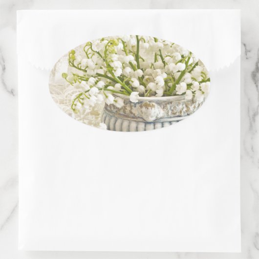 Lily van de vallei ovale sticker (Tas)