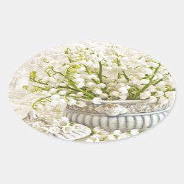 Lily van de vallei ovale sticker