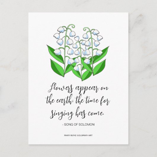 Lily van de Vallei Pasen Schrift citaat Briefkaart (Voorkant)