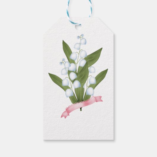 Lily van de vallei, retro cadeaulabel (Achterkant)