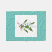 Lily van de vallei, retro fleece deken (Voorkant (Horizontaal))