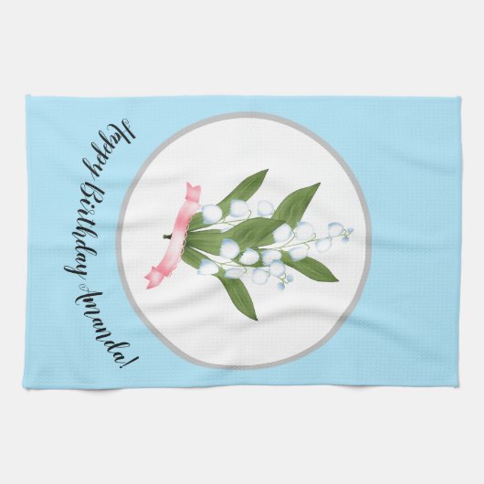 Lily van de vallei, retro theedoek (Horizontaal)