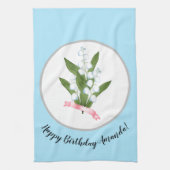 Lily van de vallei, retro theedoek (Verticaal)