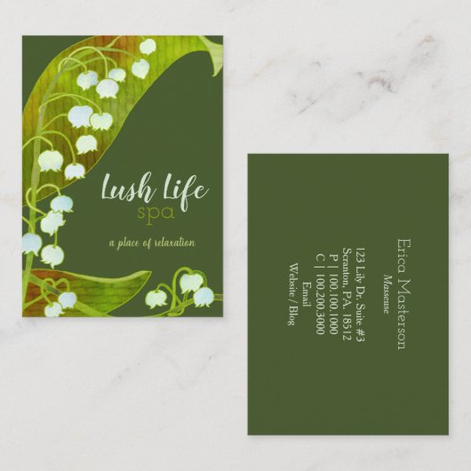 Lily van de vallei Salon Visitekaartje (Voorkant / Achterkant)