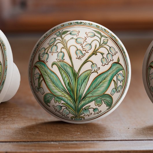 Lily van de vallei Serenity keramische knop Pull