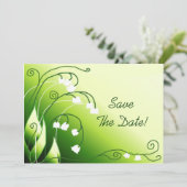 Lily van de vallei slaat de datum op save the date (Staand voorkant)