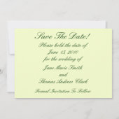 Lily van de vallei slaat de datum op save the date (Achterkant)