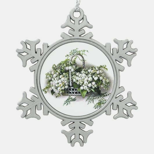 Lily van de vallei Tin Sneeuwvlok Ornament (Voorkant)