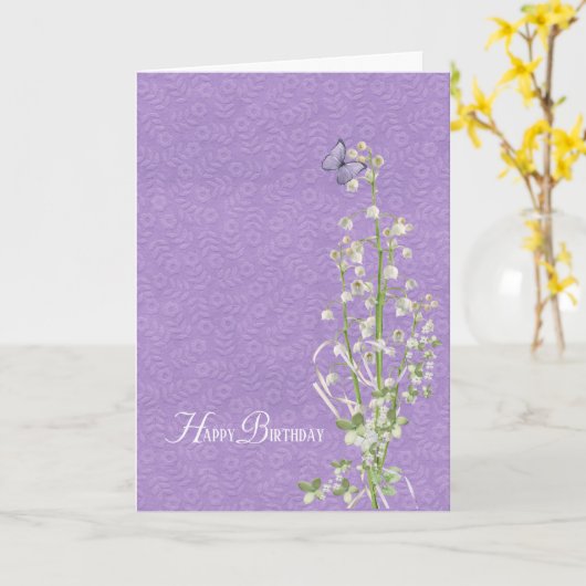 Lily van de Vallei verjaardag Kaart (Gele Bloem)