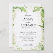 Lily van de vallei Waterverf Pastel bruiloft Kaart (Voorkant)