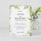 Lily van de vallei Waterverf Pastel bruiloft Kaart (Staand voorkant)