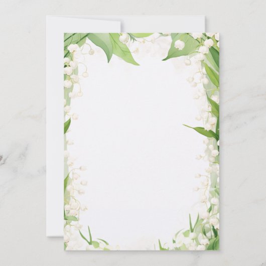 Lily van de vallei Waterverf Pastel bruiloft Kaart (Achterkant)