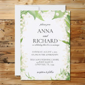 Lily van de vallei Waterverf Pastel bruiloft Kaart