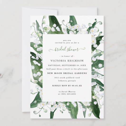 Lily van de vallei | wit bloemig Vrijgezellenfeest Kaart (Voorkant)