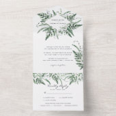 Lily van de vallei | Witte bloemenbruiloft All In One Uitnodiging (Binnen)