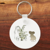 Lily van de Valley and Cute Mouse-kunst Sleutelhanger (Voorkant)