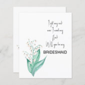 Lily van de Valley... ben je mijn Bridesmaid. (Voorkant / Achterkant)