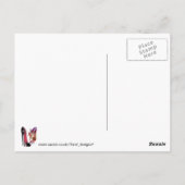 Lily van de Valley Bouquet en Black Stiletto Shoe Briefkaart (Achterkant)