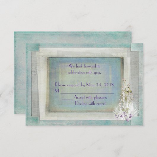 Lily van de Valley bruiloft RSVP Kaart (Voorkant / Achterkant)