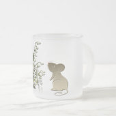 Lily van de Valley en schattige muiskunst Matglas Koffiemok (Voorkant rechts)