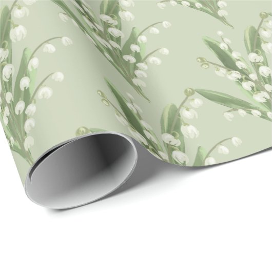 Lily van de Valley Floral Cadeaupapier (Rol Hoek)