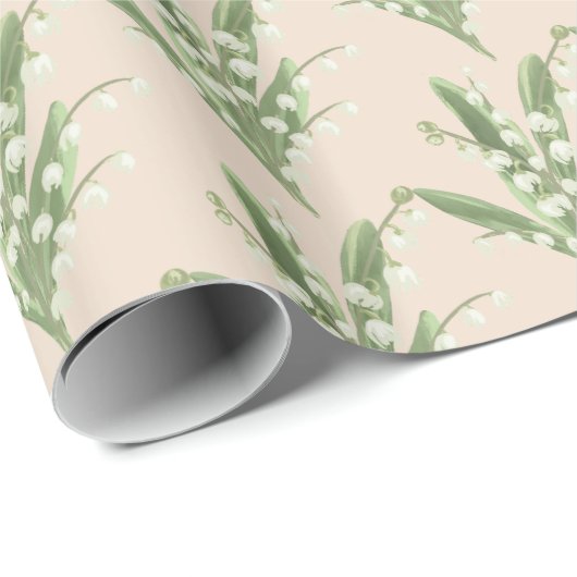Lily van de Valley Floral Cadeaupapier (Rol Hoek)
