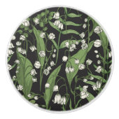 Lily van de Valley Floral Ceramic Knob Keramische Knop (Voorkant)
