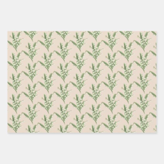 Lily van de Valley Floral Inpakpapier Vel (Voorkant)