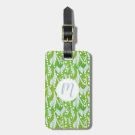 Lily van de Valley Floral Pattern Bagagelabel