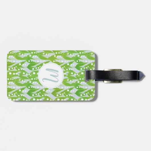 Lily van de Valley Floral Pattern Bagagelabel (Achterkant horizontaal)