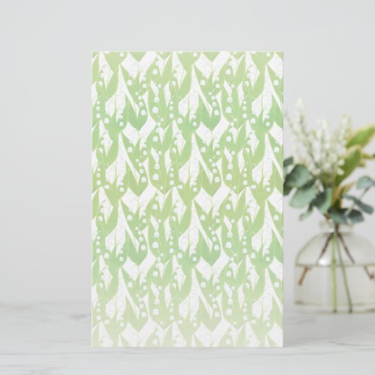 Lily van de Valley Floral Pattern Briefpapier (Staand voorkant)