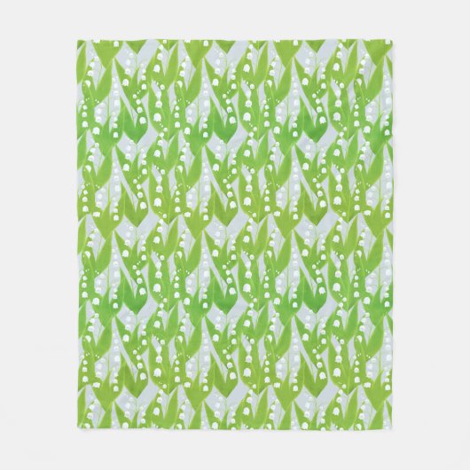 Lily van de Valley Floral Pattern Fleece Deken (Voorkant)
