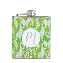 Lily van de Valley Floral Pattern Heupfles