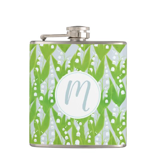 Lily van de Valley Floral Pattern Heupfles (Voorkant)