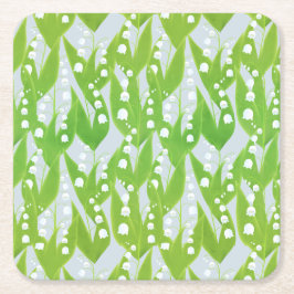 Lily van de Valley Floral Pattern Kartonnen Onderzetters