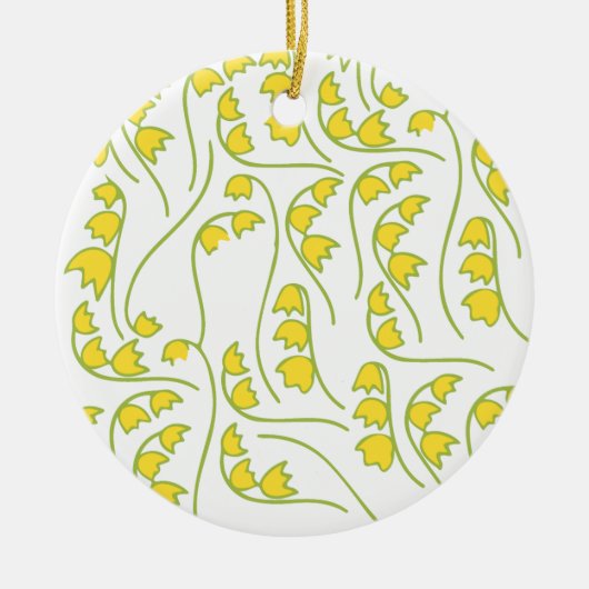 Lily van de Valley Floral Pattern Keramisch Ornament (Voorkant)