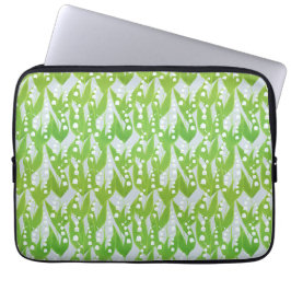 Lily van de Valley Floral Pattern Laptop Sleeve