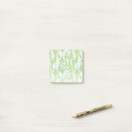Lily van de Valley Floral Pattern Post-it® Notes (Op bureau)