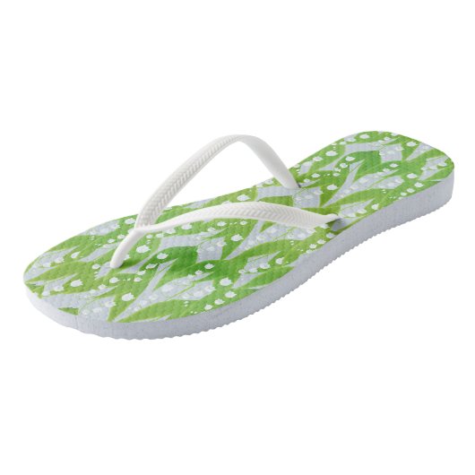 Lily van de Valley Floral Pattern Teenslippers (Schuin)